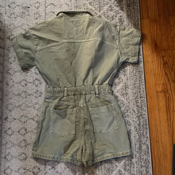 zara green jean romper in perfect condition - Picture 3 of 3